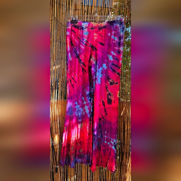 TIE DYE *8 Colors Avail* Rayon Stretch Bell Bottom Pant OS NEW - Picture 14 of 16